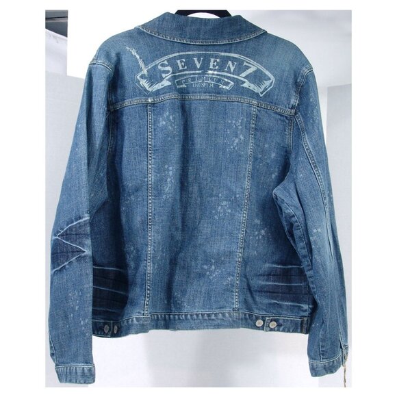 NWT Seven7 Distressed! Premium Denim Jacket 22/24 Women's Acid Wash Vtg Y2K - Picture 2 of 7